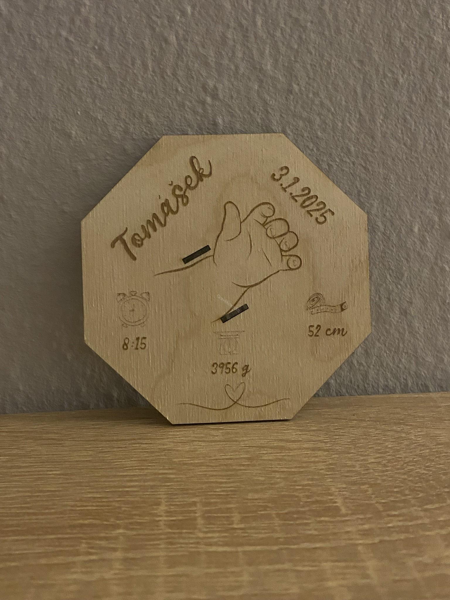 Pamětní deska narození miminka 