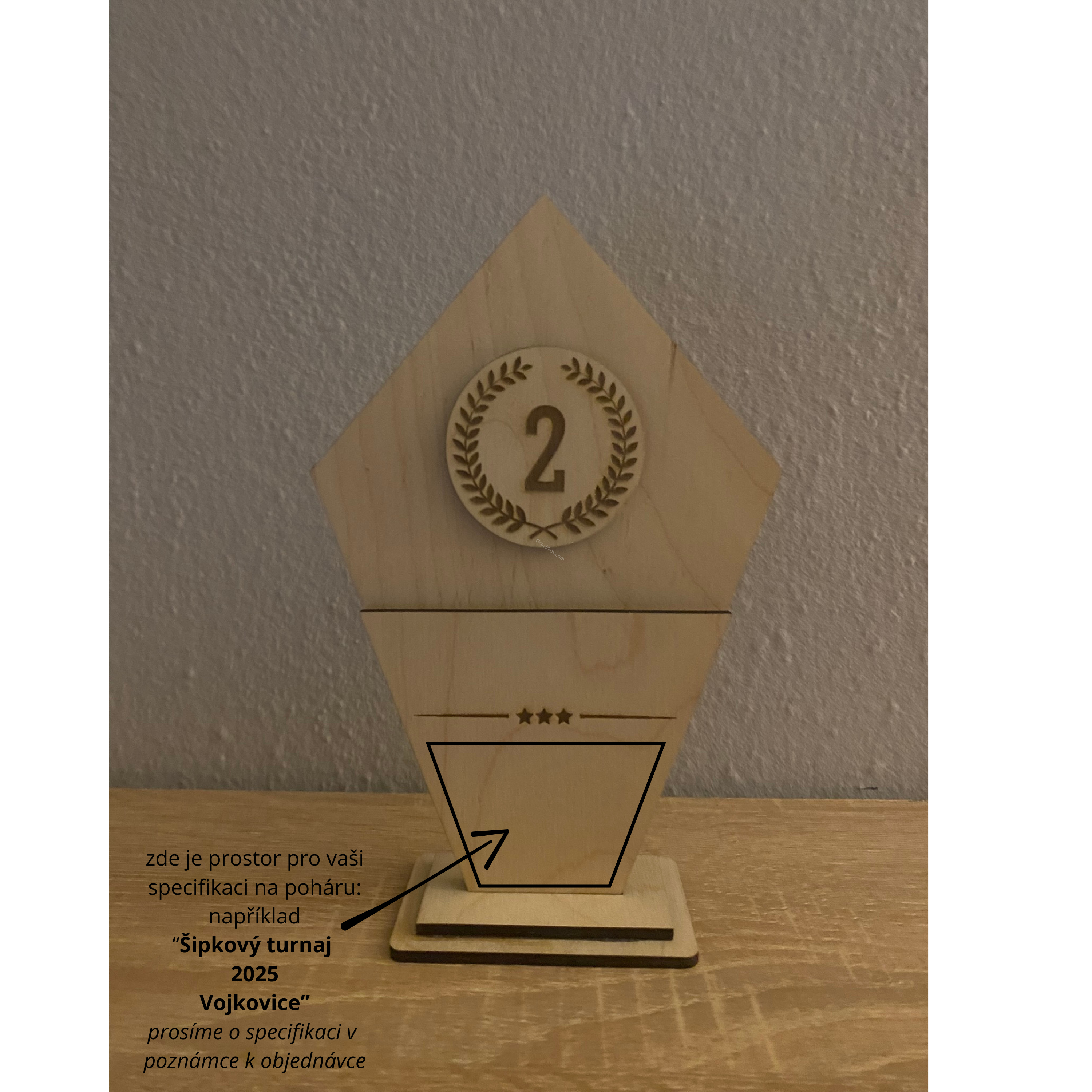 Gravírovaná trofej varianta 1 