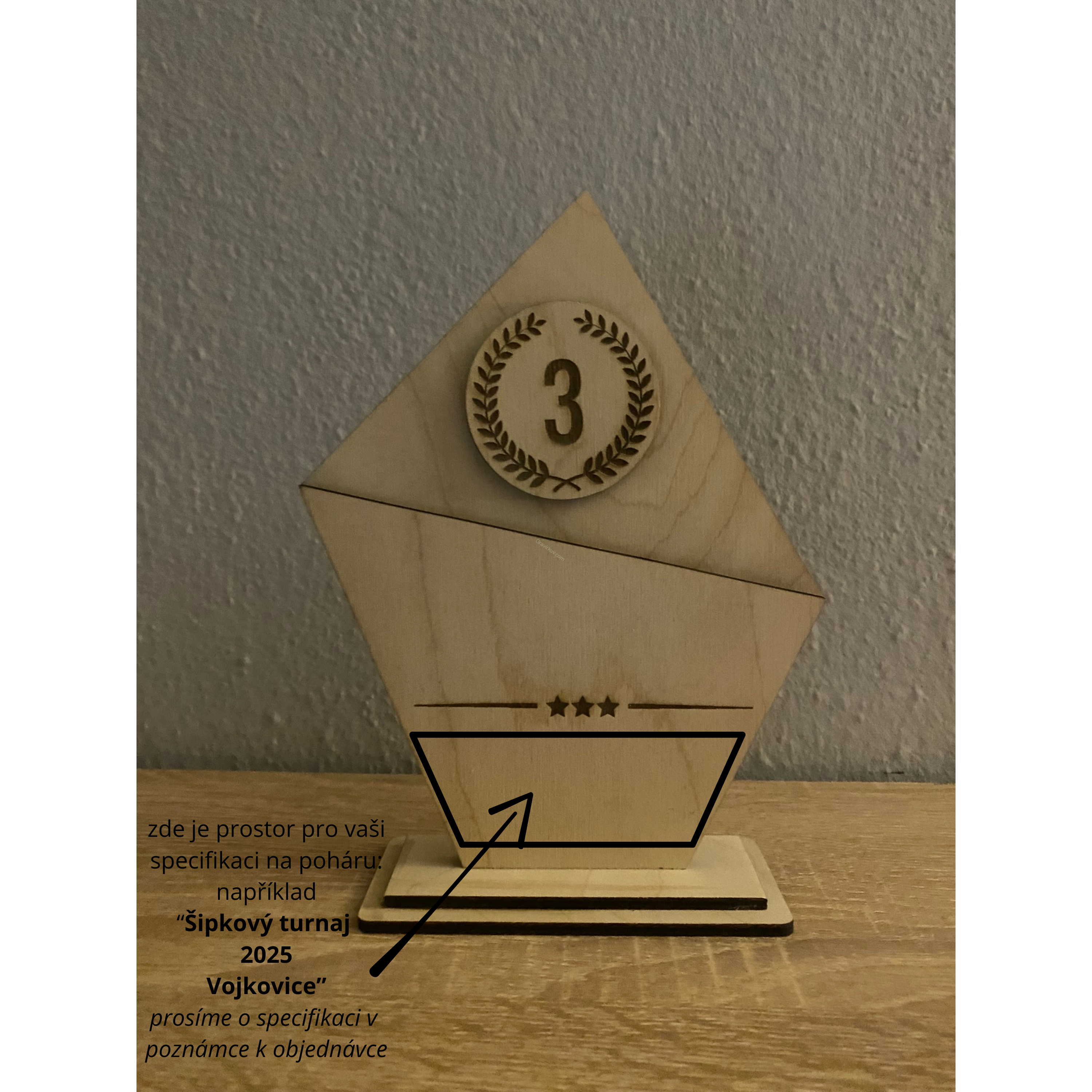 Gravírovaná trofej varianta 2 