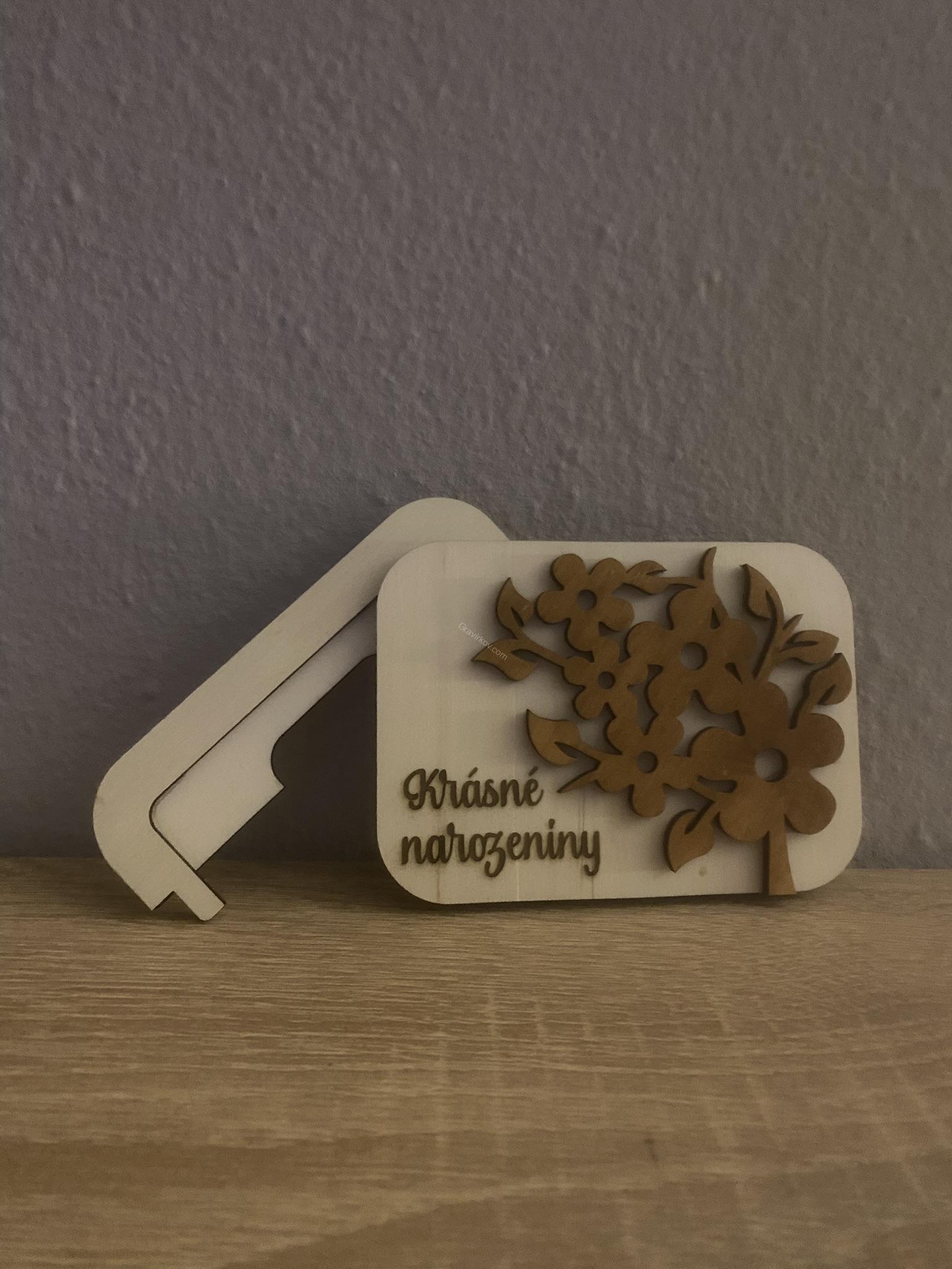 Obálka na dárkovou kartu - květina 