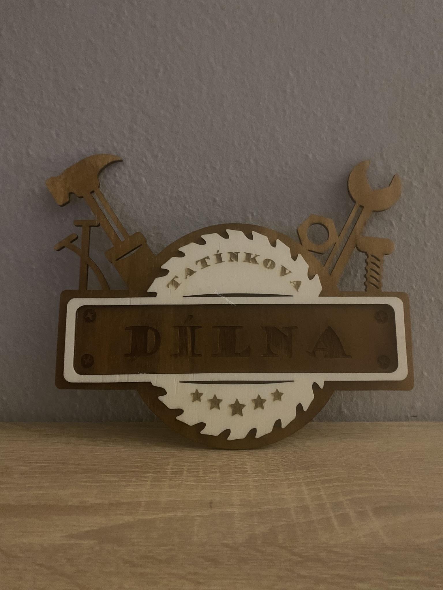 Cedule - tatínkova dílna 