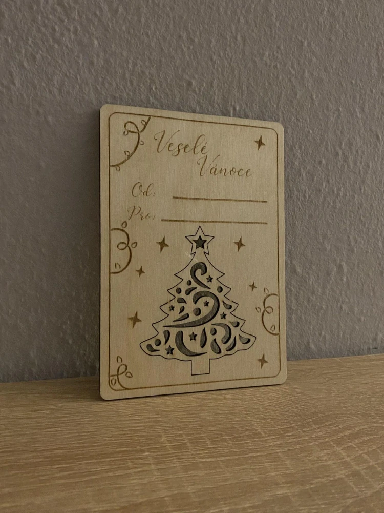 Vánoční přáníčko s ozdobou 
