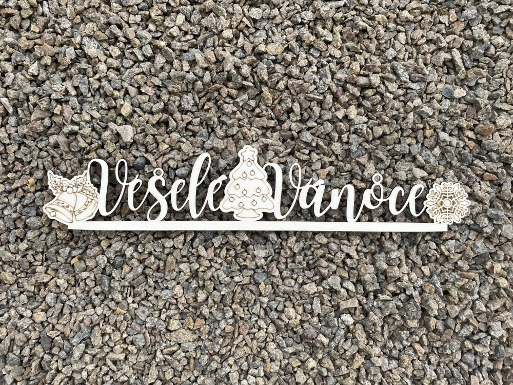 Nápis Veselé Vánoce na zavěšení 