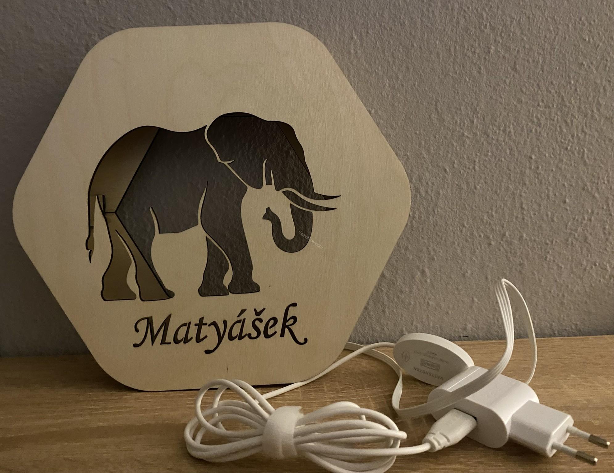 Dětská lampička - zvířátko a jméno