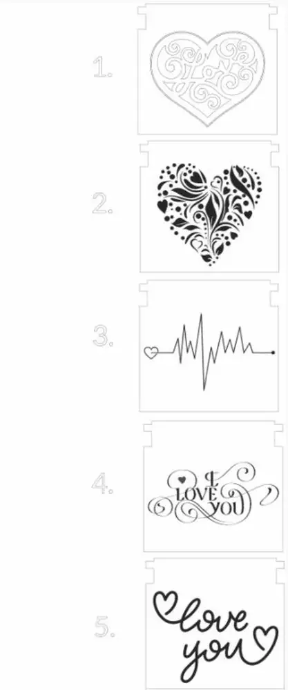 Krabička s přívěsky - srdíčka