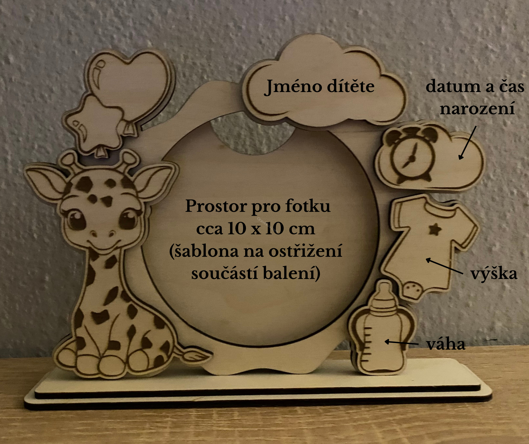 Fotorámeček - dítě - žirafa