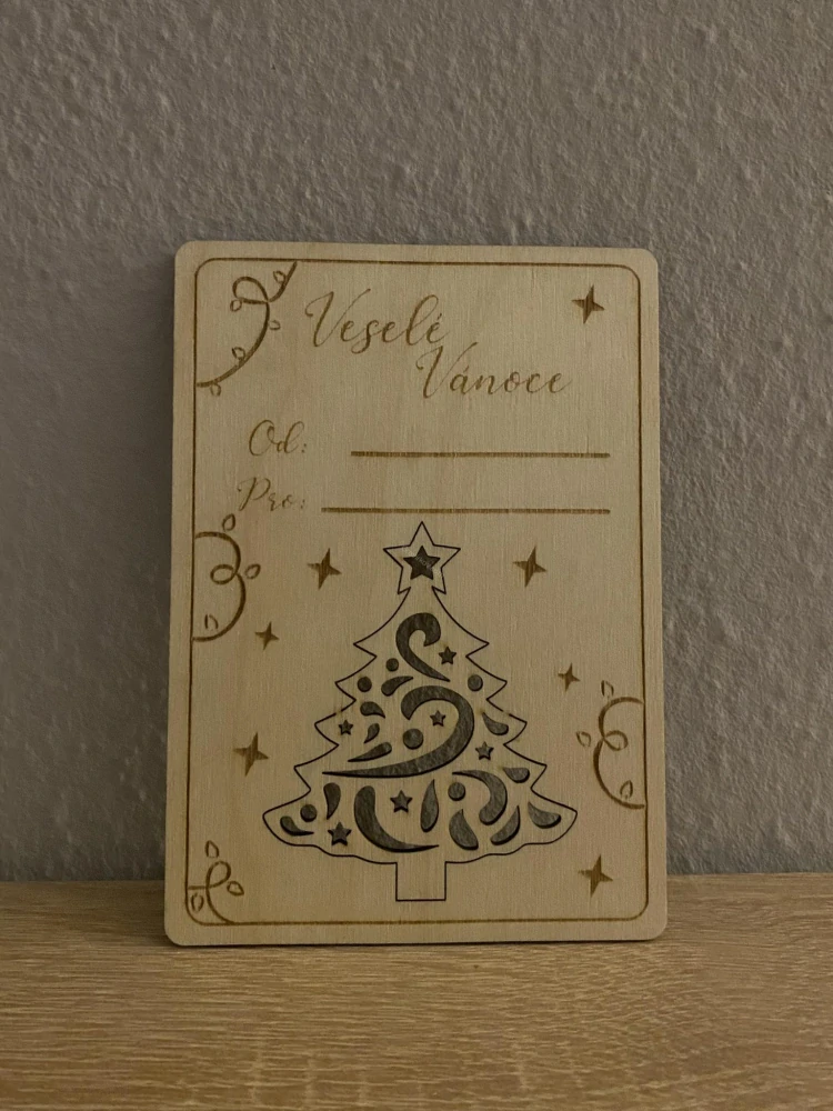Vánoční přáníčko s ozdobou 