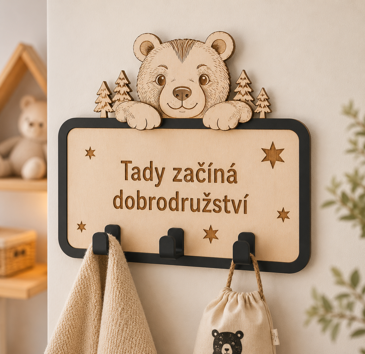 Personalizovaný dětský věšák Medvídek 🐻