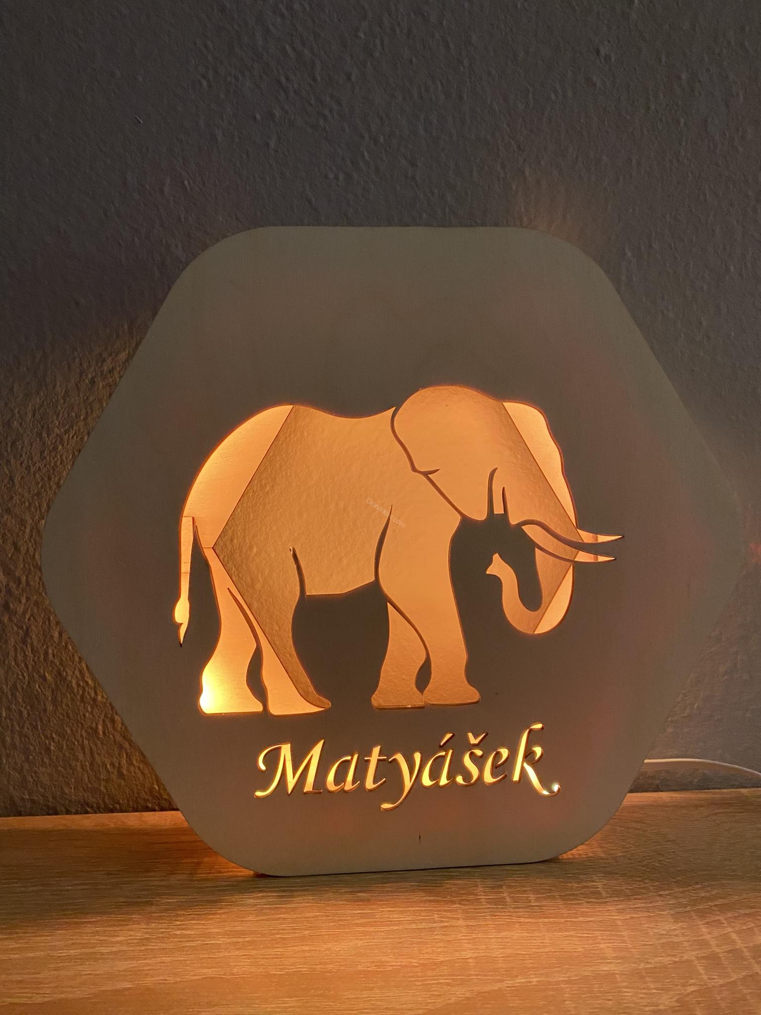 Dětská lampička - zvířátko a jméno
