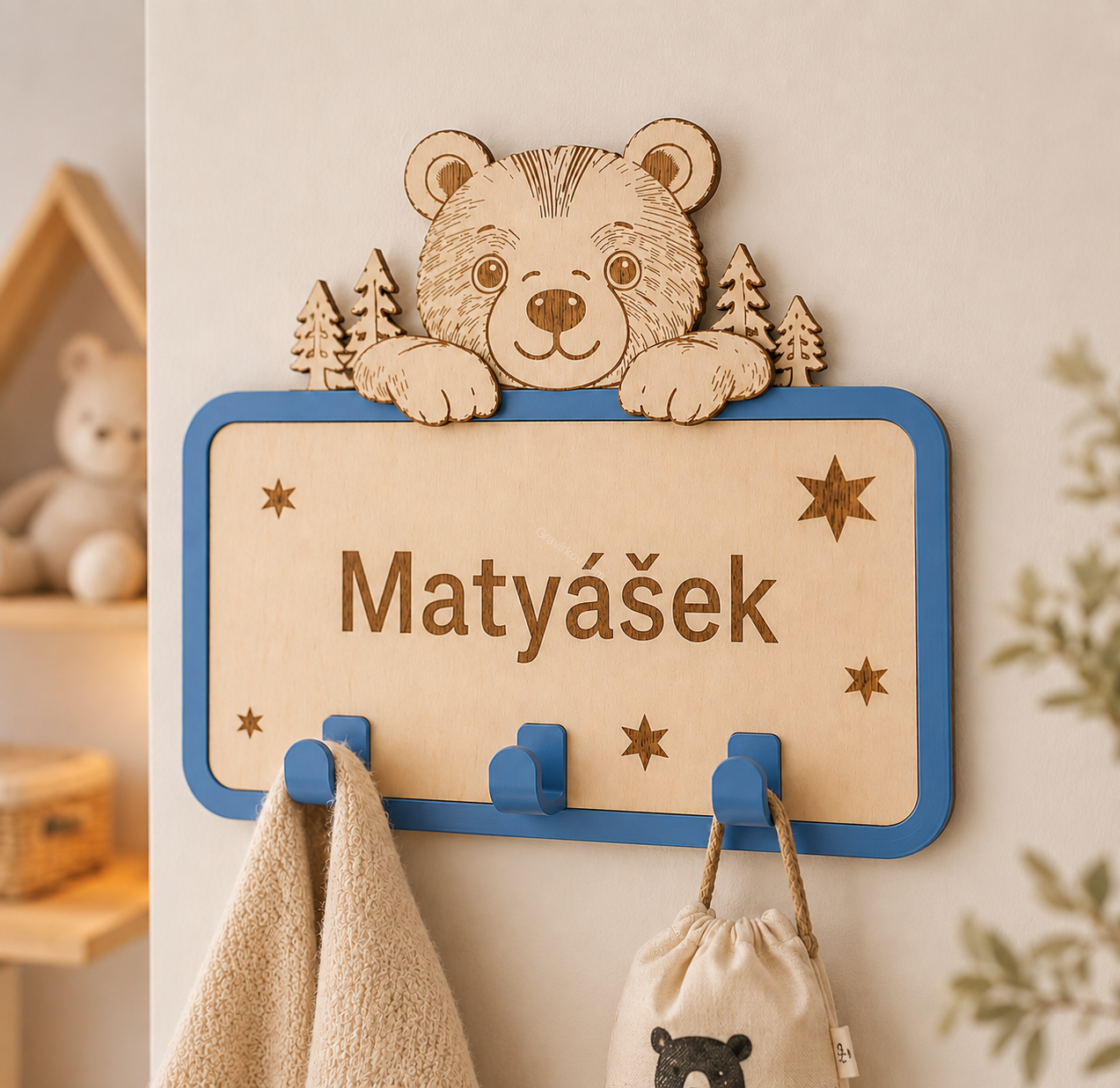 Personalizovaný dětský věšák Medvídek 🐻