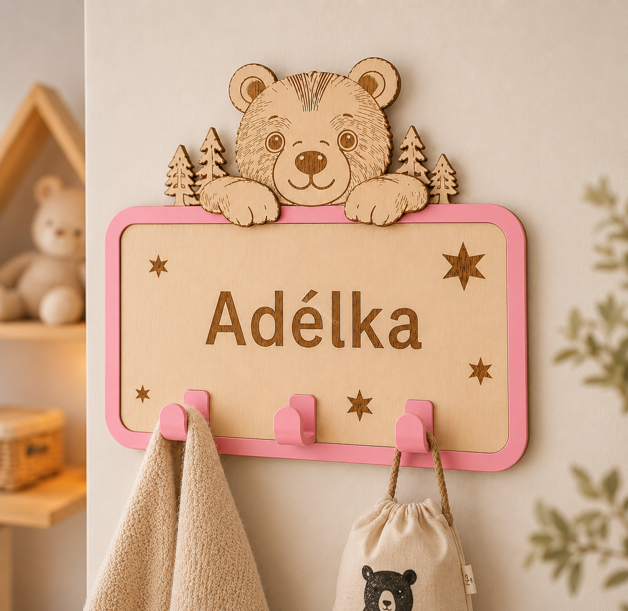 Personalizovaný dětský věšák Medvídek 🐻