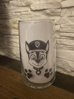 Gravírovaná sklenice - velká - tlapková patrola 