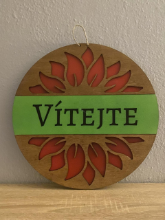 Cedule vítejte - květina