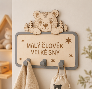 Personalizovaný dětský věšák Medvídek 🐻