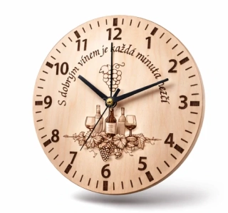 Nástěnné hodiny s vinařským motivem – originální dárek